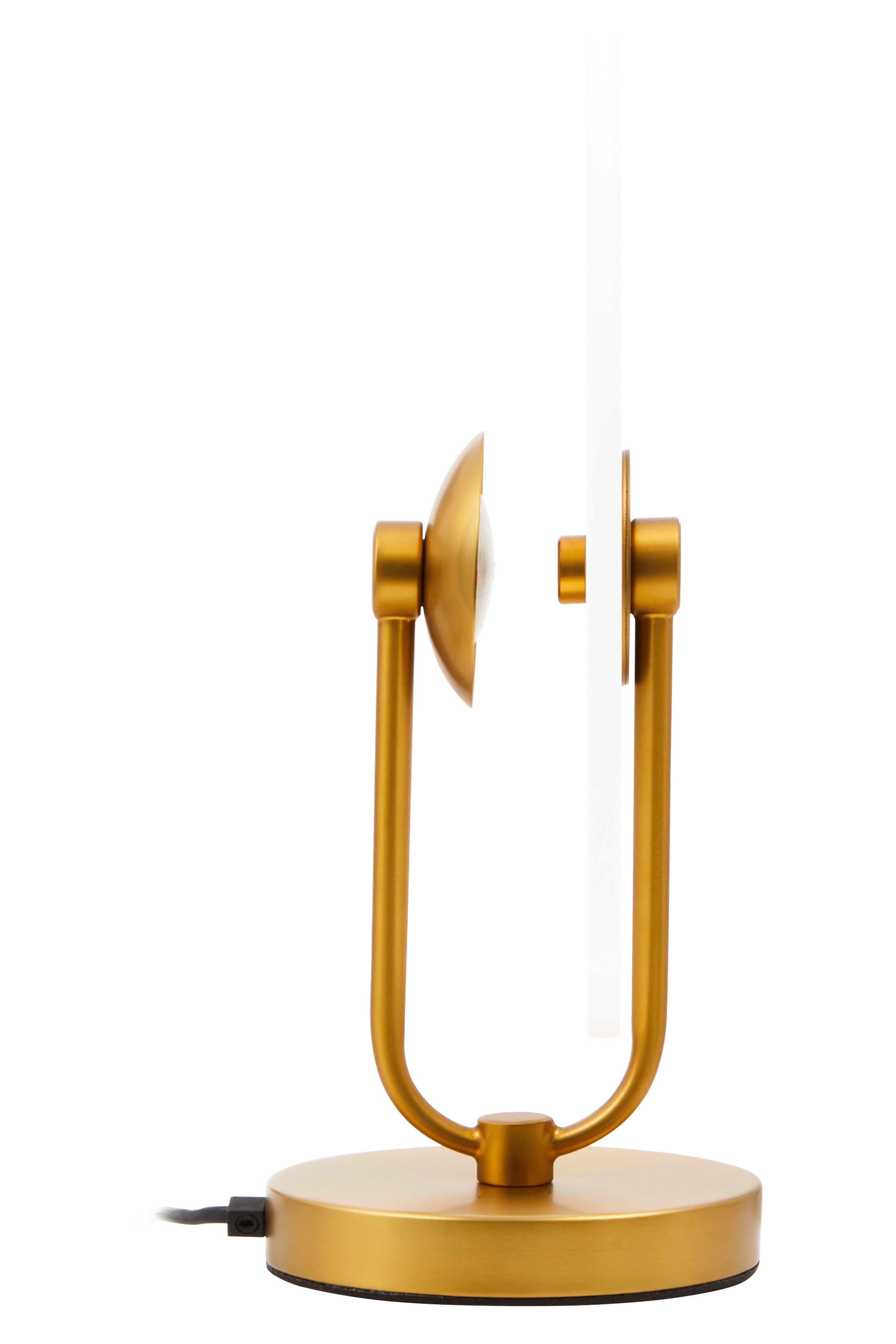 Romeo Gold & White Marble Disc Table Lamp